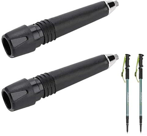 Wanderstöcke Ersatzspitzen,Trekkingstöcke Spitze,Alpenstock Spitze Carbon Bergstockspitze Spitze Ersatzstabspitze,Tragbare Trekkingstöcke Spitzen Kohlenstoff-Wolframstahl (2 Stück)