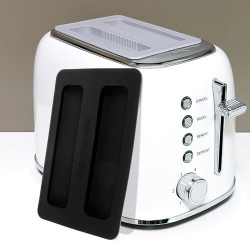 BESTonZON Silicone Toaster Lid - Black - Dust & Dirt Protection - Bread Maker & Toaster Cover