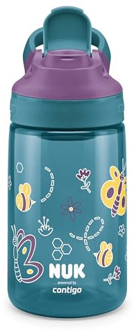 NUK By Contigo Easy Sip Cup | Borraccia per bambini (a partire dai 4 anni) | a prova di perdite, realizzata in resistente Tritan, senza BPA, lavabile in lavastoviglie, 420 ml, naturale