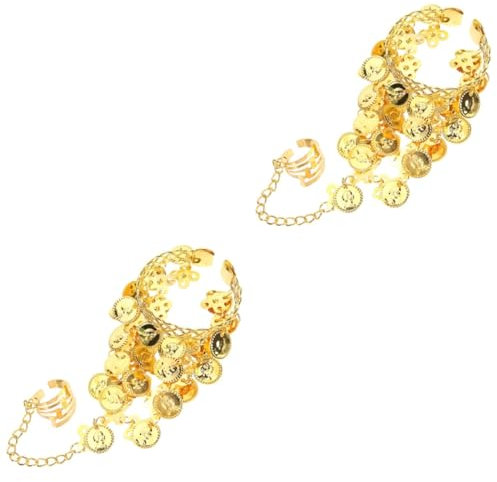 WOFASHPURET 4stücke Teiliges Damen Armband Münzdesign Perfektes Tanzschmuck-Accessoire Für Kostüme Stabiler Finger- Für Bauchtanz Und Ethnische Aufführungen