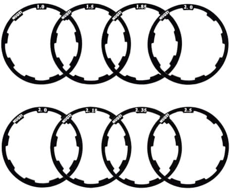 Saipor 8 Stück Fahrrad Schwungrad Naben Spacer Aluminiumlegierung Innenlager Spacer Fahrrad Kassette Spacer Flywheel Hub Washer Spacer für MTB Rennrad (1.0/1.5/1.85/2.0/2.0/2.18/2.35/2.5mm)