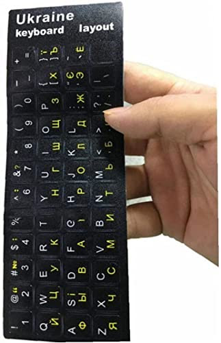 Ukrainian Keyboard Stickers 2Pcs Replacement Ukraine Caps Covers for Computer Pc Desktop Laptop Notebook and Practical