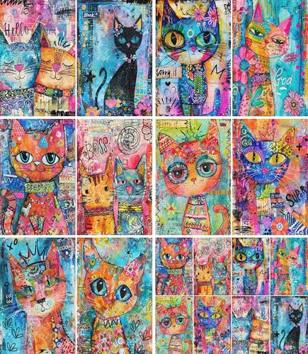 Crazy Cats Reispapier, 20,3 x 26,7 cm, Postkarten für Decoupage, Scrapbooking, Basteln