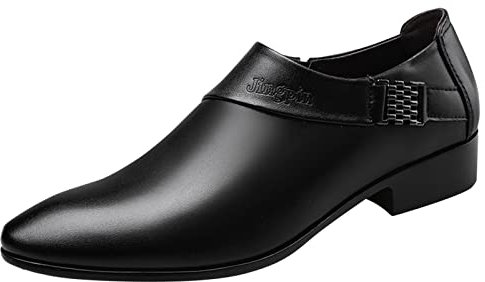 de Verano y otoño, Zapatos de Cuero para Hombre, Punta Estrecha, tacón bajo, Deslizamiento en Color sólido, Estilo Simple Zapatillas Grises Hombre Ángel Infantes