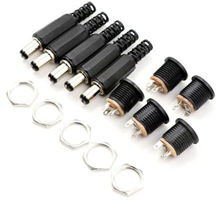 12V 3A per 2,1 mm x 5,5 mm Wire Power Pigtail Adattatore per Connettore Spine Maschio + Presa Femmina