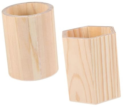 HOODANCOS 2pcs Holz Stift Lagerung Inhaber Make-up Werkzeuge Container Für Desktop Schreibwaren Organisatoren