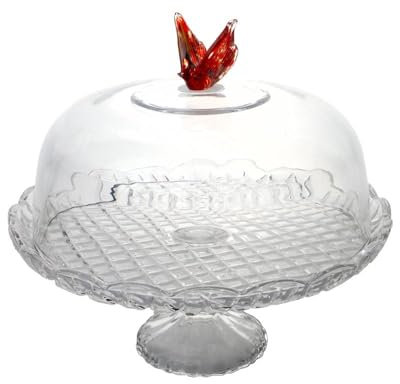Table Passion - Cloche sur pied Papillon en verre 30 cm