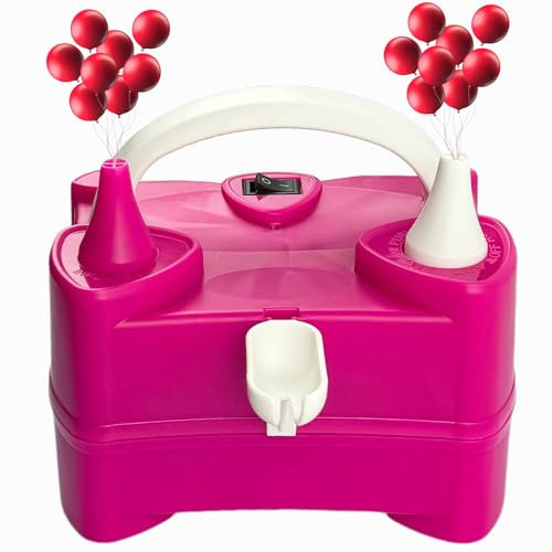 Electric Balloon Pump, Portable Dual Nozzle Balloon Inflator 220-240V 600W, Electric Blower Air Pump Balloons Blower Machine for Wedding, Birthday, Party, Halloween Party Supplies