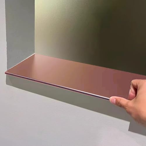 CMYUN Window Sill Cover Mirrored Metal Window Sill Protector, Window Sill Capping Board for Home Office, Window Sill Guard Cover for Wrapping 1 Height Countertop(Pink,L60 x W20cm/23.6 x 7.9in)