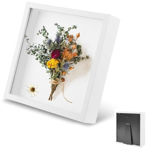 Bilderrahmen zum Befüllen, Tiefer Bilderrahmen zum Befüllen 21 x 30 cm, mit Transparente Acrylplatte, 3D Objektrahmen Tiefer 3cm, für Hochzeitsgeschenk oder Erinnerungsstücke,Weiß