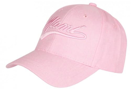 Nyls Création Casquette Miami Rose Pastel Classe et Vintage en Coton Baseball - Taille Unique - Rose