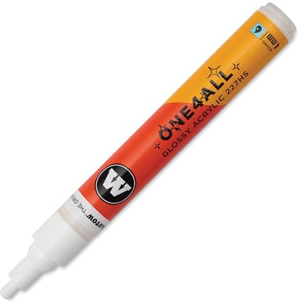 Molotow One4All Acryl-Marker, 4-mm-Spitze, weiß glänzend, Rundspitze