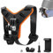 Bellanova Support De Menton Antidérapant Pour Casque De Moto, Support À Crochet J Allongé, Support Moto, Pour GoPro Hero 13/12/11/10/9/8/7/6/5, DJI Osmo Action, Insta360 (Orange)