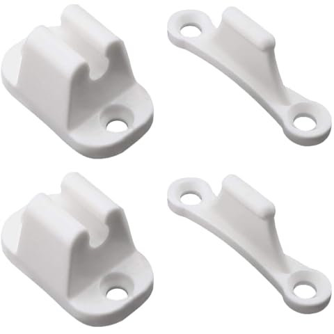 2 Pairs T-Shape Patio Door Holders Locker Retainer Catch Nylon Door Stop Retaining Catch Latch White Motorhome Door Stops for Motorhomes Shutters Cabinets