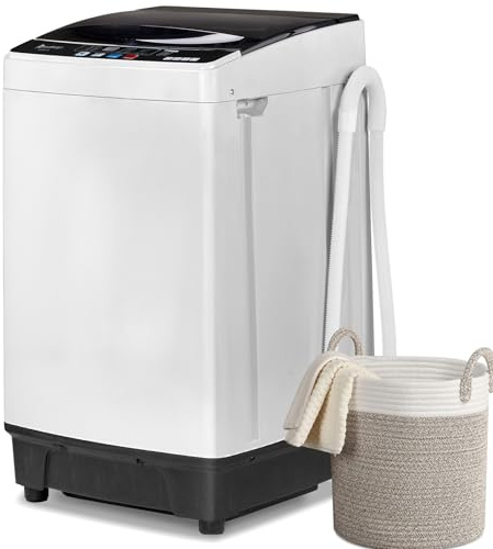 Winado - Lavatrice automatica 2 in 1, lavatrice portatile a carico dall'alto da 16 libbre con pompa di scarico, 10 programmi di lavaggio, 8 lavatrici e asciugatrice a livello dell'acqua, per