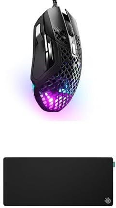 SteelSeries Aerox 5 - RGB Gaming-Mouse - Federleicht und wasserabweisend - Optischer TrueMove Air-Sensor mit 18K DPI QcK XL Performance Balance Gaming-Mauspad 900x400mm