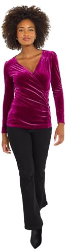 Joe Browns Women's Mock Wrap Velour Top Blouse (Pack of 1)