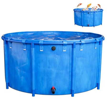 EvshBea Koi Bowl Faltbecken, Segeltuch-Fischteich-Pool, Tragbar, Faltbar PVC-Planenbecken teichbecken 3700L für innen und außen, für Die Wasserspeicherung, Fischzucht,Garnelenzucht,Hydroponische
