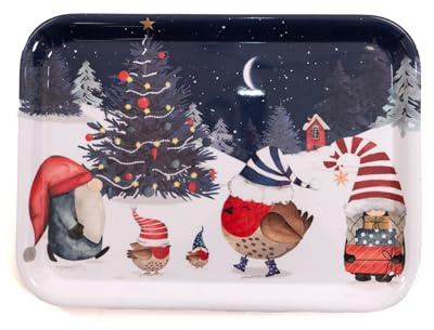 Christmas Serving Tray|Large Festive Food & Drinks Platter | Holiday Serving Tray, Buffet Platter, Tea Coffee Tray, Christmas Tableware, Reusable Party Serving Dish