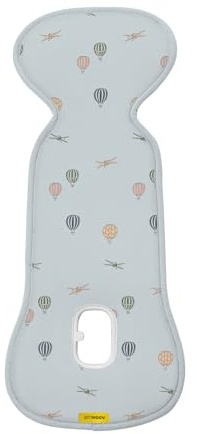 Aeromoov - Cojín para Asiento de bebé Air Layer - Inserto para Asiento de Coche o Cochecito - Grupo 0 - Funda de Verano antisudor - Algodón orgánico - Air Traffic | para asiento de coche o Buggy, Contra el sudor, estructura 3D, Bio-algodón, Oeko-Tex