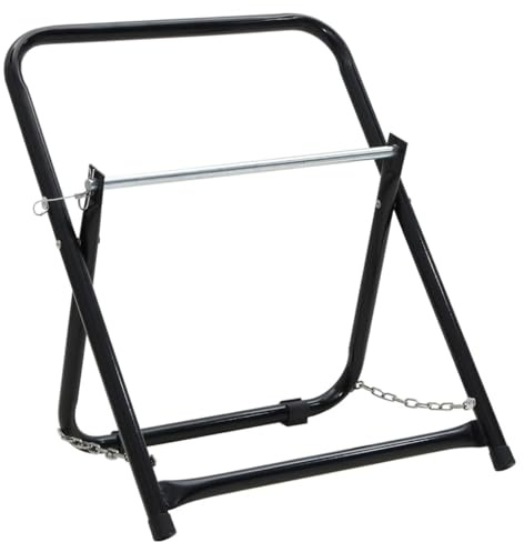 Runheo Carrello avvolgitubo da giardino in acciaio verniciato a polvere, 48 cm di larghezza, 45 kg, autoportante, portatile, per giardino, terrazza, balcone e officina