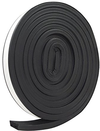 Frost King V27BK EPDM Dichtungsband, selbstklebend, D-Profil, 9/16 Zoll W, 5/16 Zoll T, 3 m L, Schwarz