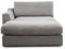 CAVADORE Sofa-Modul Fiona Longchair mit Armteil links / XXL-Recamiere passend zur Couchgarnitur Fiona / 139 x 90 x 199/Webstoff hellgrau