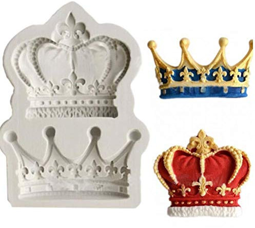PiniceCore König Prinzessin Königin-Krone 3D-Silikon-Form-Fondant-Kuchen-Kuchen, die Werkzeuge Lehm Soap-Schokoladen-Form