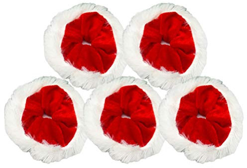 Lurrose 5 stücke weihnachten haargummi pailletten haar seil gummibänder bobbles weihnachten haarbänder haargummi haargummis pferdeschwanz halter für frauen mädchen (rot)