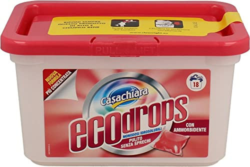 Casachiara Detersivo Lavatrice Ecodrops Con Ammorbidente, 18Pz