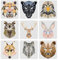FINGERINSPIRE 9 Stück Tierkopf-Schablonen Schablonen 30x30cm Geometrisch Löwe Tiger Wolf Bär Malschablonen Eule Hirsch Hase Fuchs Leopard Schablonen zum Malen auf Holz, Boden, Wand und Fliesen
