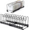 TsunNee Expandable Pans Organiser Rack, Pans and Lids Organizer with 12 Dividers, Pantry Cabinet Bakeware Lid Plate Holder, Black