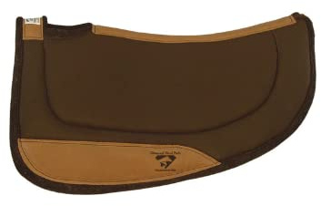 Diamond Wool Contoured Felt Ranch Western Saddle Pad for Horses 30x30 Round – 1/2 Thickness, Maize