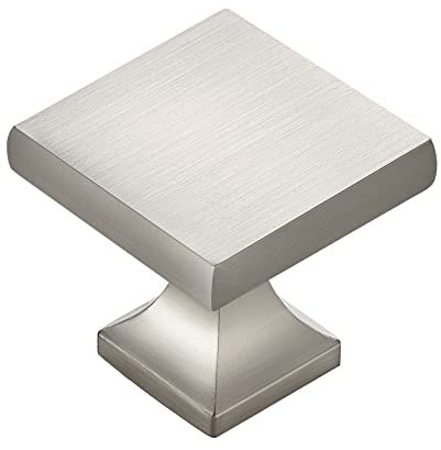 Home Expert 20 Stück Schrankknöpfe Küche Schrank Knöpfe Silber Knöpfe für Kommode Schubladen Gebürstete Küchenzubehör für Schränke Quadratische Schubladengriffe Schrankgriffe Möbelgriffe Türknauf