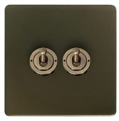 Soho Lighting Bronze 2 Gang Dimming Toggle Light Switch | Dim Lights with a Toggle Switch | Multi-Location Dimming, New Technology, Indoor Lighting, Wall Light Switch
