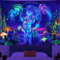Betylifoy Schwarzlicht Astronaut Tapisserie UV Reaktive Pflanzen Quallen Wandteppich Neon Raum Tapisserie Wandbehang für Schlafzimmer Ästhetisches Kinderzimmer Dekor (Astronauten, 148x200cm)