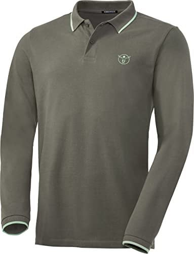 Chiemsee Herren Poloshirt Langarm, 100% Baumwolle, bequemes Polo mit lässigem Kragen, leichtes Langarmshirt, atmungsaktiv & luftdurchlässig, Olivgrün, Gr. M