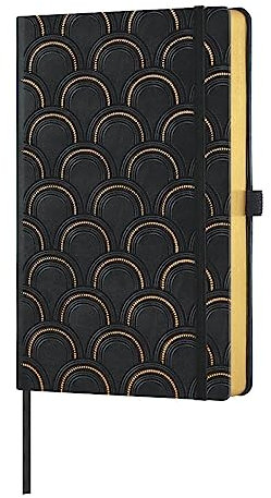 Castelli Milano Notizblock 25x19cm 192 Seiten kariert | Brulion Zeichenbuch | Zum Schreiben der Kalligraphie Schule Studium Arbeit | FSC Satin Lesezeichen Schließgummi | Deco Gold