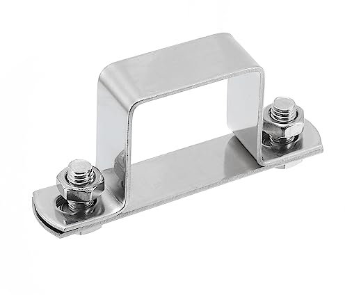 QUARKZMAN U Geformt Verbinder Klammer 40mm x 40mm 304 Edelstahl Edelstahl Stab Sicherheit Halterung Klammern für Tür Fenster Schuppen Geschlossene Stange Halter Strebenkanal Paket von 1