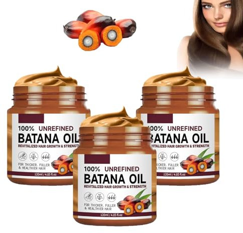 Xiniear Huile de batana bio pour la croissance des cheveux - Huile de batana non raffinée du Honduras - Pour des cheveux plus sains, plus épais et plus épais - Lot de 3