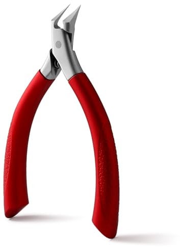 FVION Pince Coupe Ongles - Pinces à Ongles Droite Incarnés avec Coupe Droite en Acier Inoxydable Professionnelle pour Couper les Ongles Épais Orteils Podologie (Rouge)