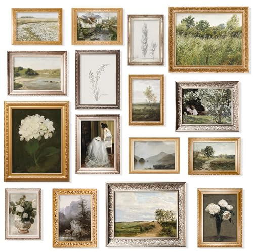 97 Decor Vintage-Wandkunst-Dekor, 16 Stück, Vintage-Poster für Zimmer, ästhetisches Bild, eklektisches französisches Landhaus, botanische Malerei, stimmungsvolles Bauernhaus, Cottagecore,