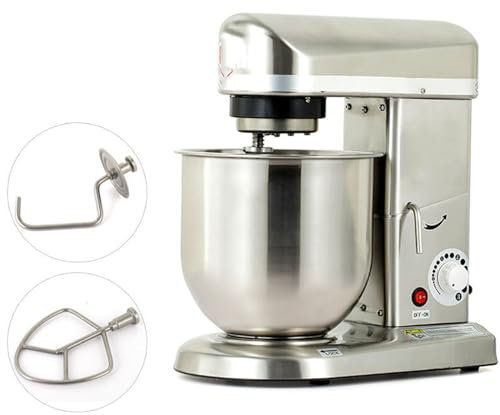 Impastatrice Professionale con Gancio Impastatore, Impastatrice Elettrica da Piano, Impastatrice a Spirale, Impastatrice Verticale, 3 Velocità, Frullatore Multifunzione Potente ed Elegante