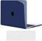 TECOOL Funda para MacBook Pro 15 Pulgadas 2019 2018 2017 2016 (A1990 A1707) con Touch Bar, Carcasa de Plástico Ultrafina y Cubierta del Teclado UE, Azul Marino Cristal