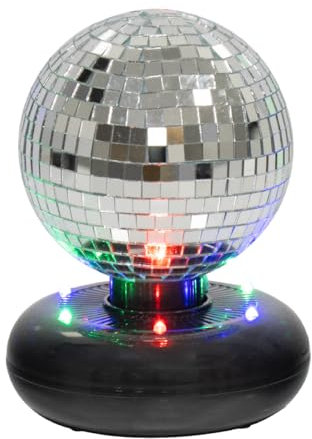 Global Gizmos 45869 Mini Disco Ball/Light-Up Mirror Ball/Efficient LED Lights / 5-Inch Diameter/USB Powered/Perfect for Tabletops, Kids Parties & More