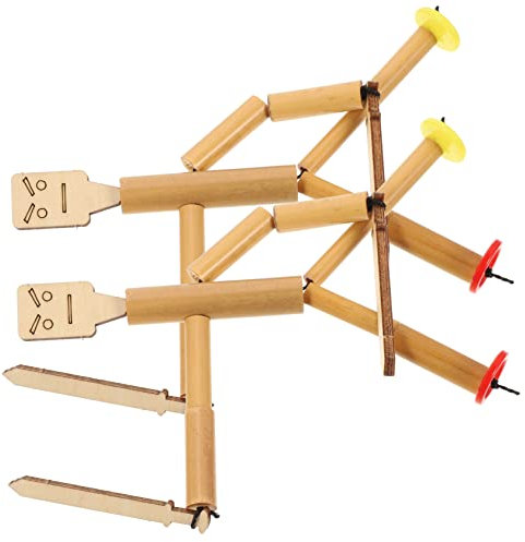 HEMOTON 2 Sätze DIY Ziehpuppe Minifiguren Für Kinder Mini-Spielzeug Desktop-spielspielzeug Puppenbausatz Selber Machen DIY Zubehör Zum Puppenbau Kinder Indoor-Spielzeug Bambus