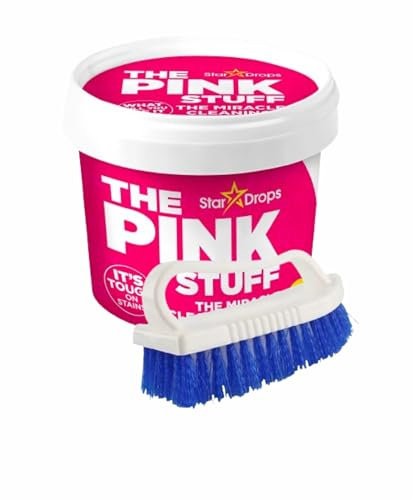 Pink Stuff Miracle Cleaning Paste + Scrubbing Brush, Multipurpose Cleaner Suitable for Grout, Tiles, Kitchen, Oven, Hob & Bathroom, 850g