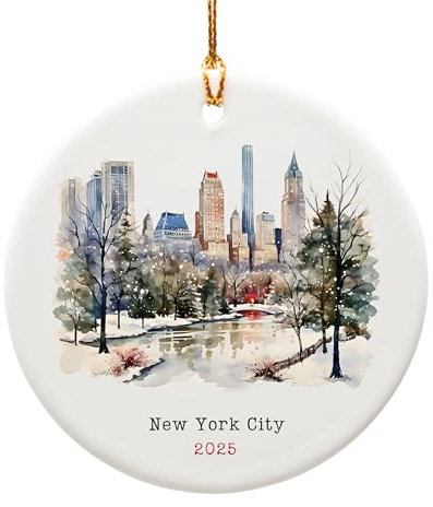 New York City Ornament 2025, NYC Gifts, The Year We Went to New York Souvenir Weihnachtsbaumschmuck, Big Apple Skyline Central Park Gifts - NYC Travel Ornament