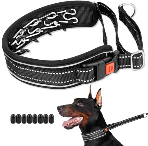 Mayerzon Martingale Anti-Zieh-Hundehalsband, reflektierendes Wanderhalsband für große und mittelgroße Hunde, Pitbull, belgischer Malinois, Dobermann, der zieht, Anti-Zieh-Hundehalsband mit Schnalle