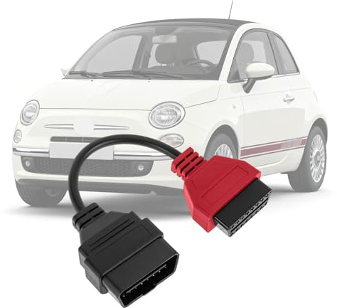 AMHTDOL OBD2 Adapter MultiECUScan A2 Rot,für FIAT Jeep Chrysle Dodge Lancia | Unterstützt Air-bag System,Kompatibel mit Fiatecuscan OBD-Diagnosekabel,OBD2 To OBD2 Diagnostic Cable